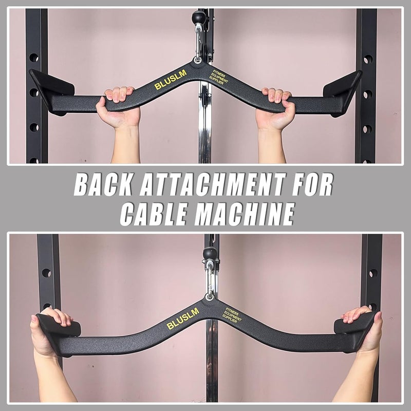BLUSLM LAT Pull Down Bar for Cable Machine, LAT Pulldown Attachments T Bar V Bar Cable Attachment, Back Tricep Bar Strength Training Handle - Image 3